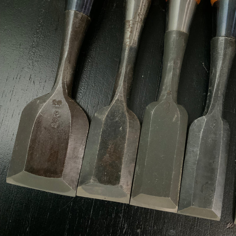 #M180 Mixed Uchimarunomi chisels set by unknown  バラ鑿合わせ 内丸組鑿 10本組 作者不明