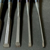 #M150  Mixed set for beginner Bench chisels set by unknown smith バラ鑿合わせ 初心者におすすめ 追入組鑿作者不明