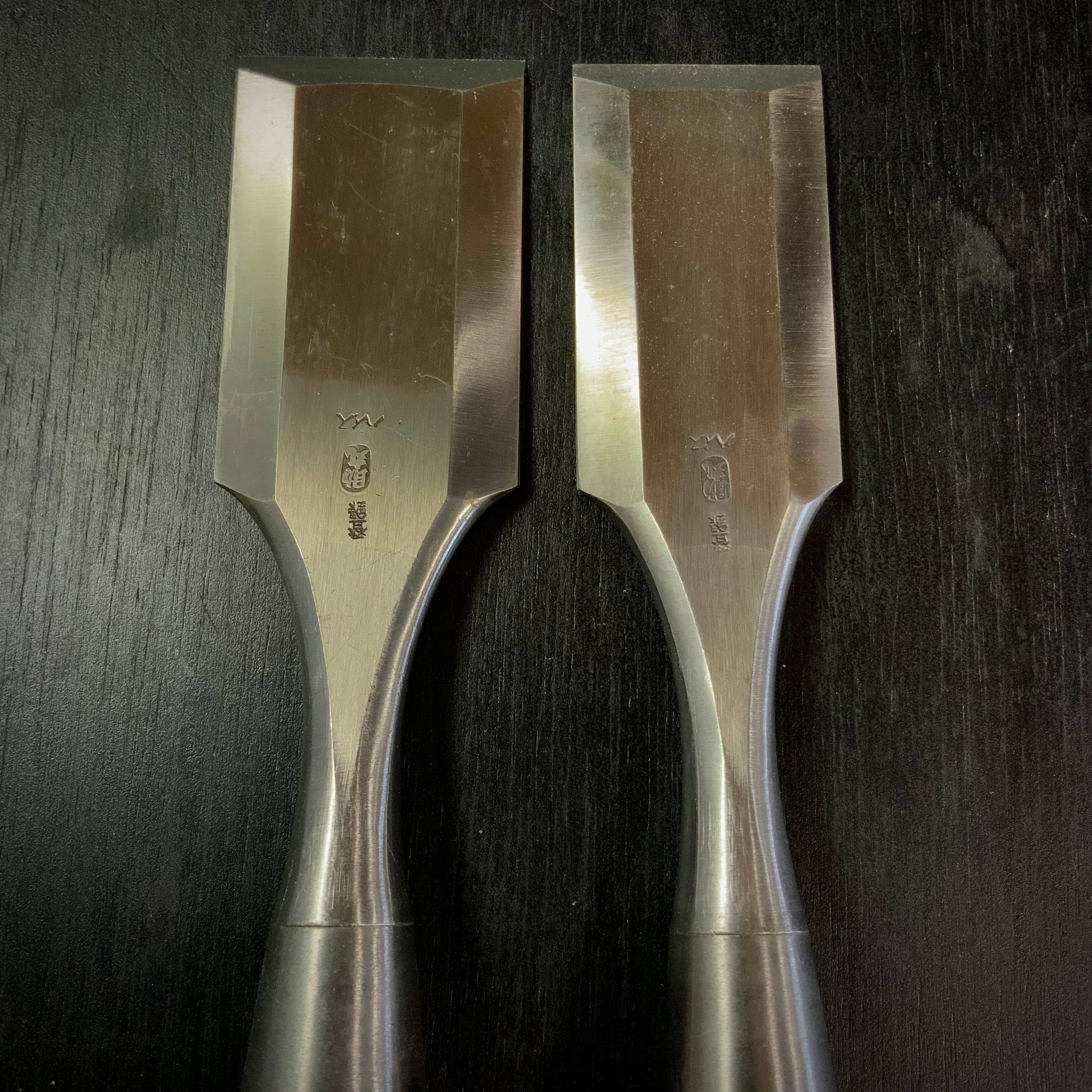 Old stock Sukemaru  High-Speed Steel Damekiri chisels 掘出し物 助丸 ハイス鋼ダメ切り鑿 三つ裏 Damekirinomi 42,48mm