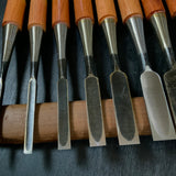 Old stock Kakukou Bench chisels set (Oirenomi) 郭公 追入組鑿  10本組