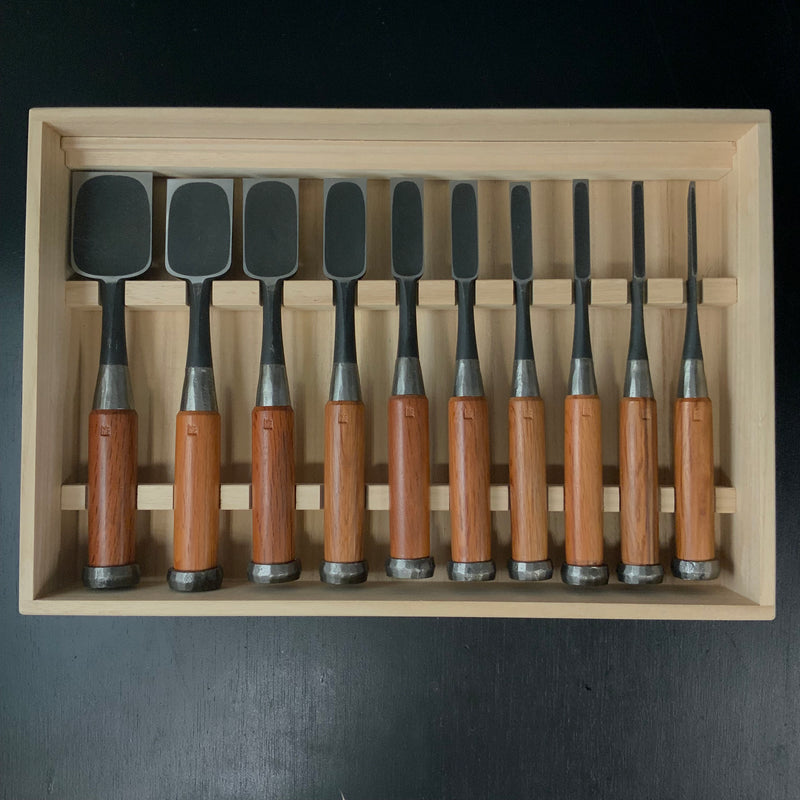 Old stock Ichihiro Bench chisels set    掘出し物 市弘 追入組鑿  Oirenomi