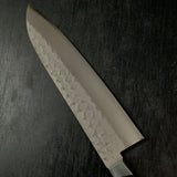 Tsuchime Finish Santoku with Blue steel 槌目 青紙鋼 口金付三徳包丁  180mm