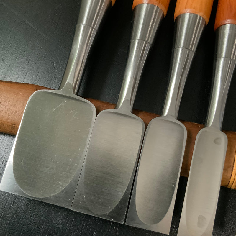 Old stock Sukemaru 4th High-Speed Steel Bench chisels set 掘出し物 四代助丸 ハイス鋼追入組鑿 Oirenomi 6本組