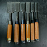 #M164 Mixed Timber chisels set by unknown smith バラ鑿合わせ 叩き組鑿 作者不明