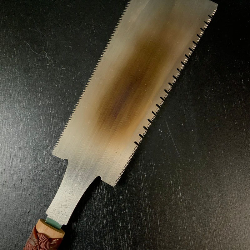 #136 Nagakatsu Double Edge (Ryoba) Saw with Eddy Type Handles For Hard Wood  直ぐ使い 長勝鋸 渦巻き柄 両刃鋸 225mm