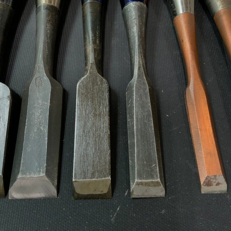 #M140  Mixed set for beginner Bench chisels set by unknown smith バラ鑿合わせ 初心者におすすめ 追入組鑿