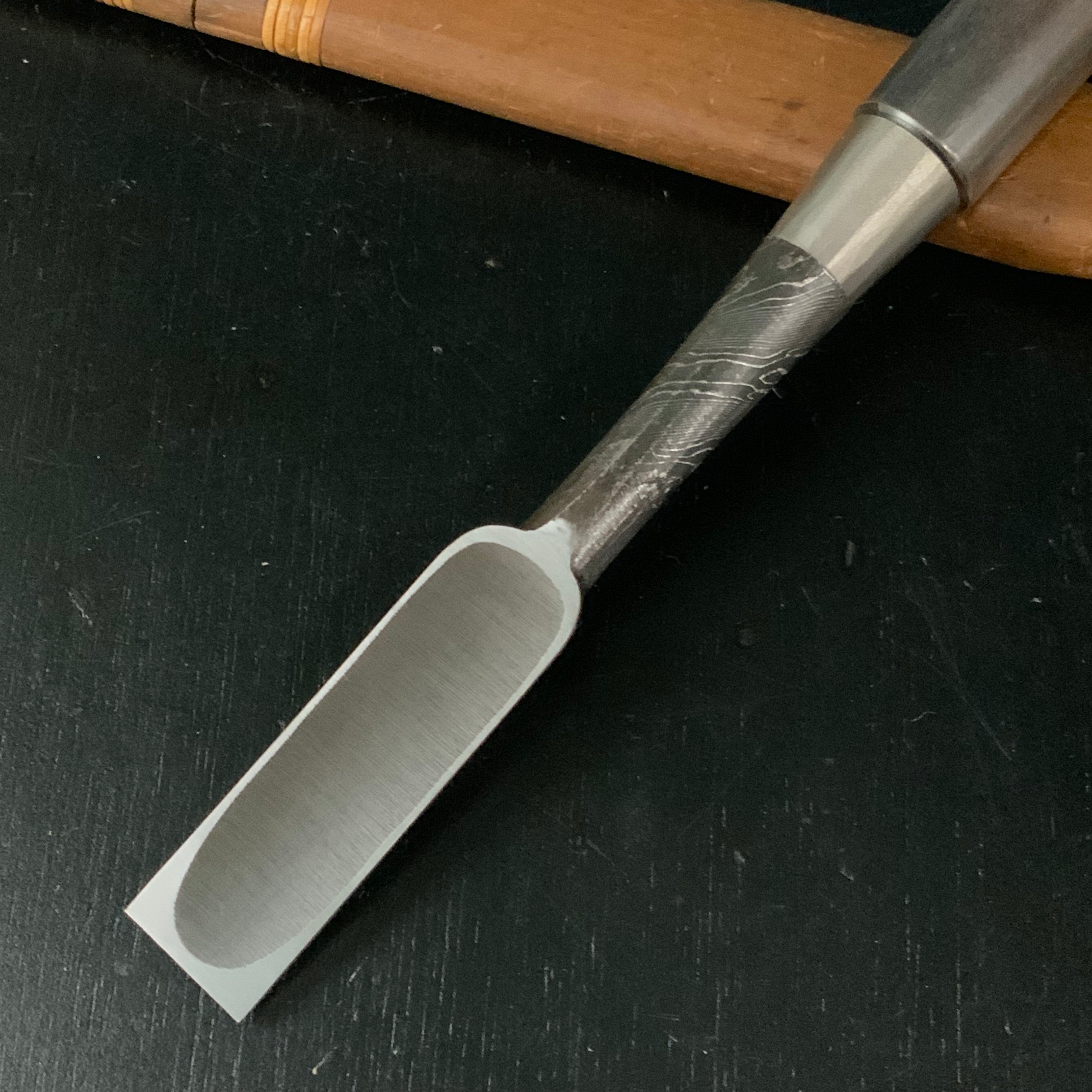 Tasai Mokume Special Timber chisels with black wood handle   田斎作 木目 厚鑿 黒檀柄 24mm Atsunomi