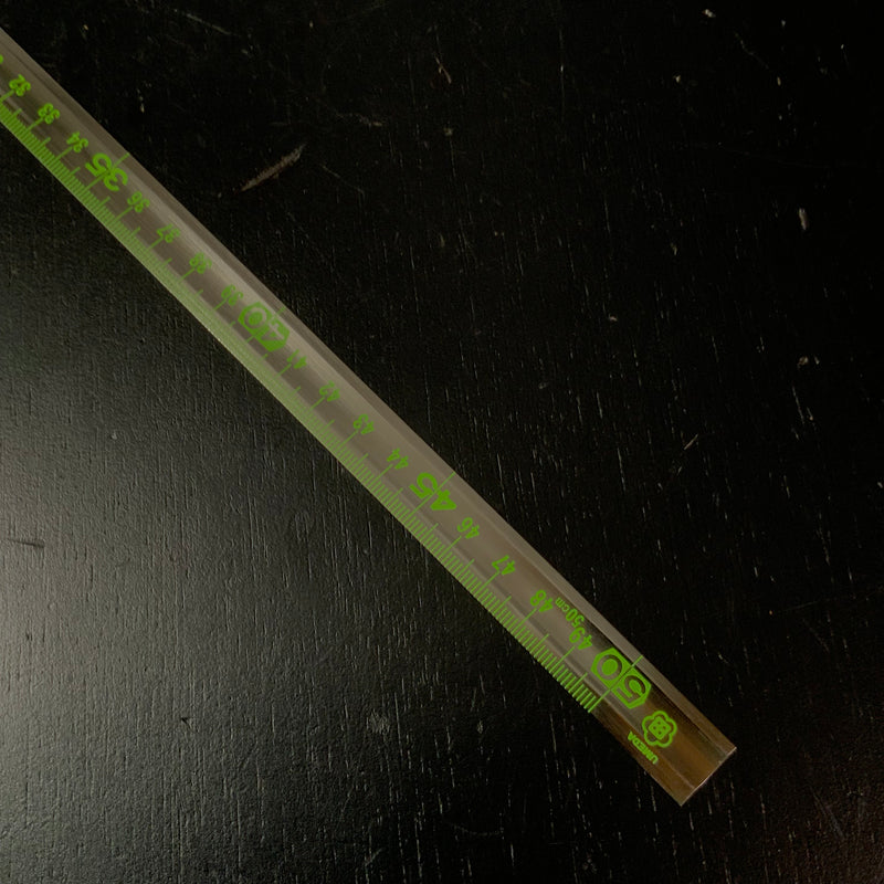 Old stock Umeda Stainless Steel Sashigane Fluorescent ruler  掘出し物 梅田 蛍光曲尺 両面同目 cm目 50cm