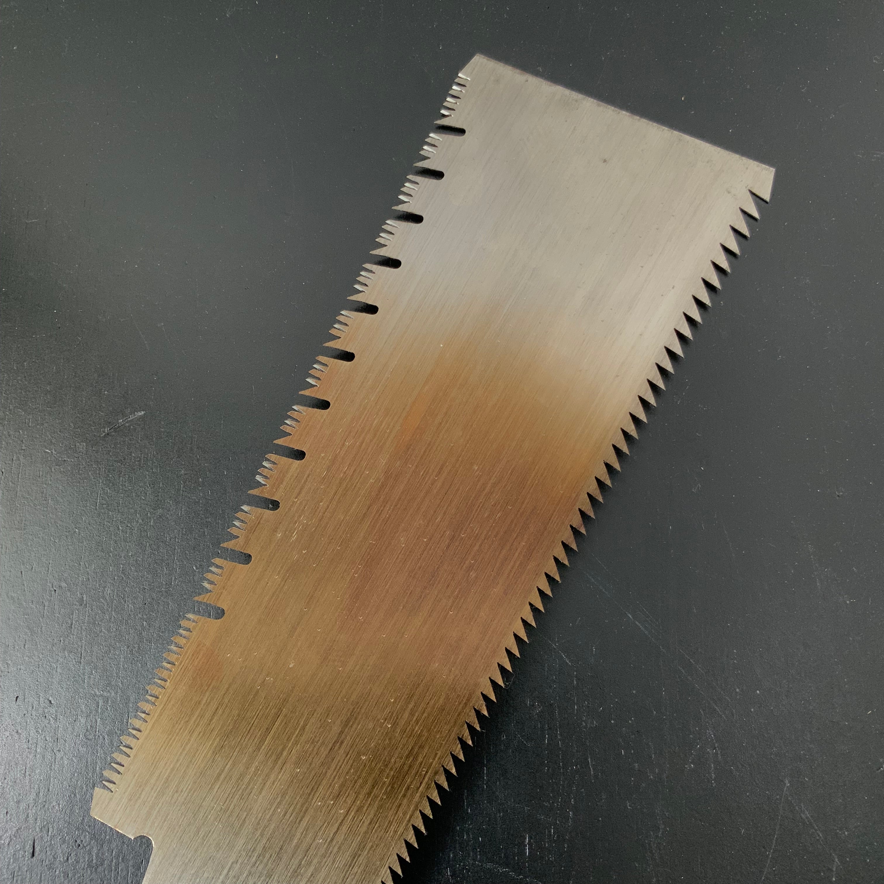 #191 Nagakatsu Double Edge Saw Eddy Type Handles set by Kurashige for hardwood 長勝鋸 渦巻き柄 両刃鋸 広葉材用 270mm