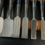 #M173 Mixed Bench chisels set by unknown  バラ鑿合わせ 追入れ組鑿 10本組 作者不明