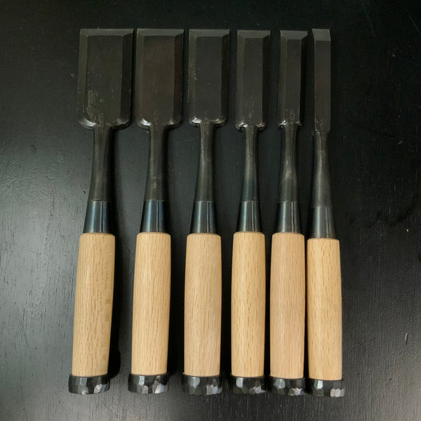 Fujihiro atsunomi chisels set with White steel 二治弘 叩組鑿