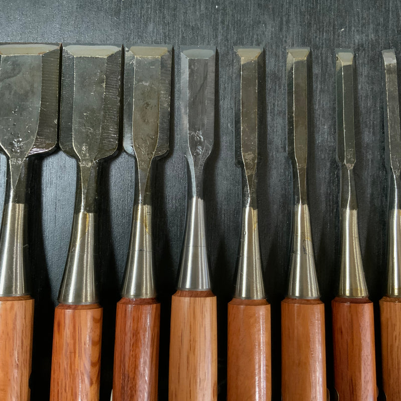 Old stock Kakukou Bench chisels set (Oirenomi) 郭公 追入組鑿  10本組