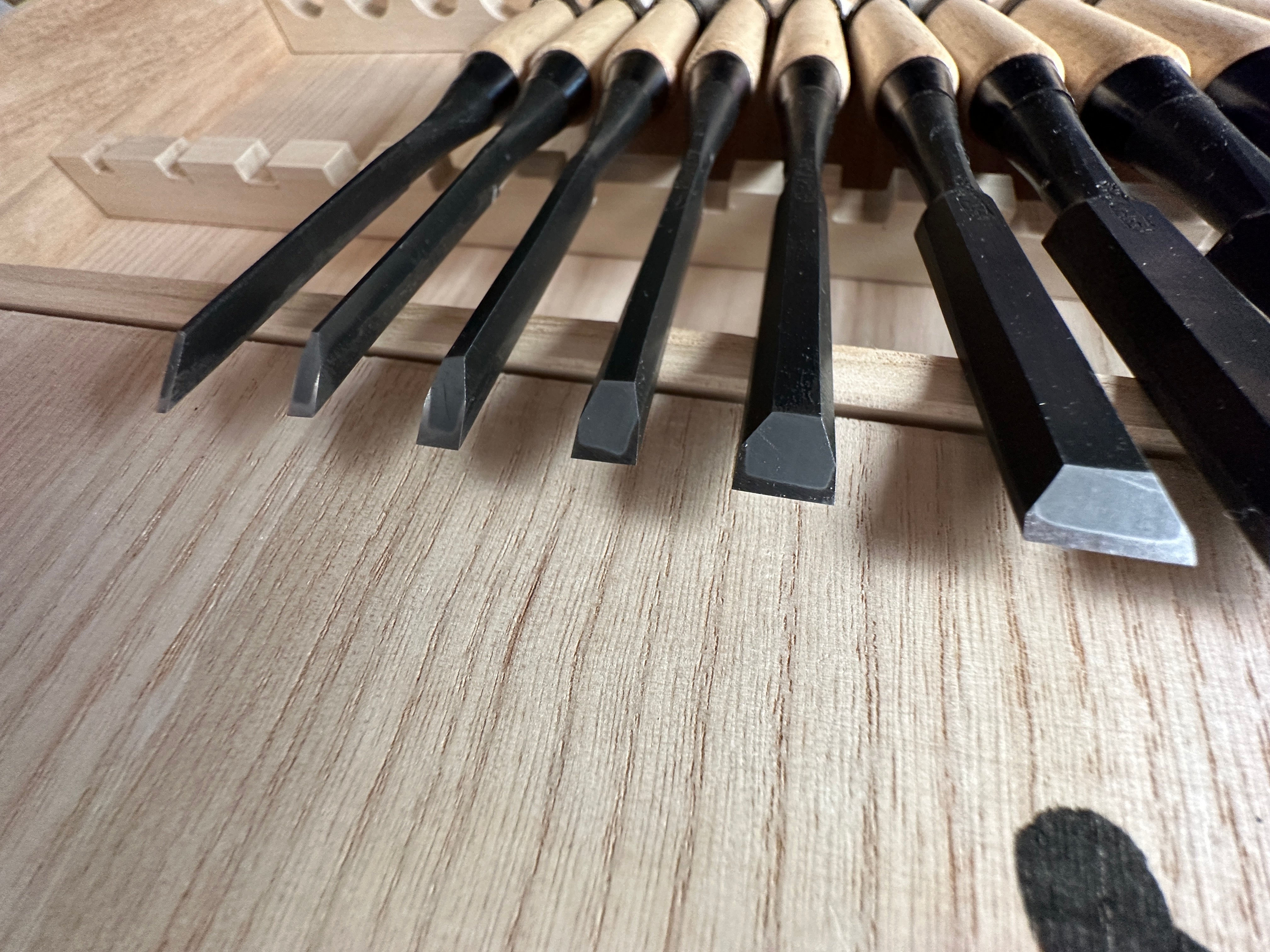 Nijihiro Bench chisels 15Piece set by Chuutarou Imai 今井忠太郎作