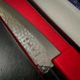 Houei INOX Chef knife Gyuto brown plywood with rounded edges   /  豊榮 INOX 鎚目 茶合板丸柄 牛刀 180mm