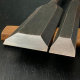 Old stock Hiromasa Slick Chisels set  (Ootsuki-nomi, Hontsuki-Nomi)  掘出し物 弘正 本突き組鑿  48,24mm