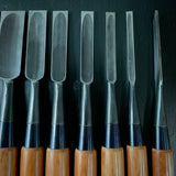 #M168  No brand Bench chisels set by unknown smith  無名 追入組鑿 10本組 作者不明