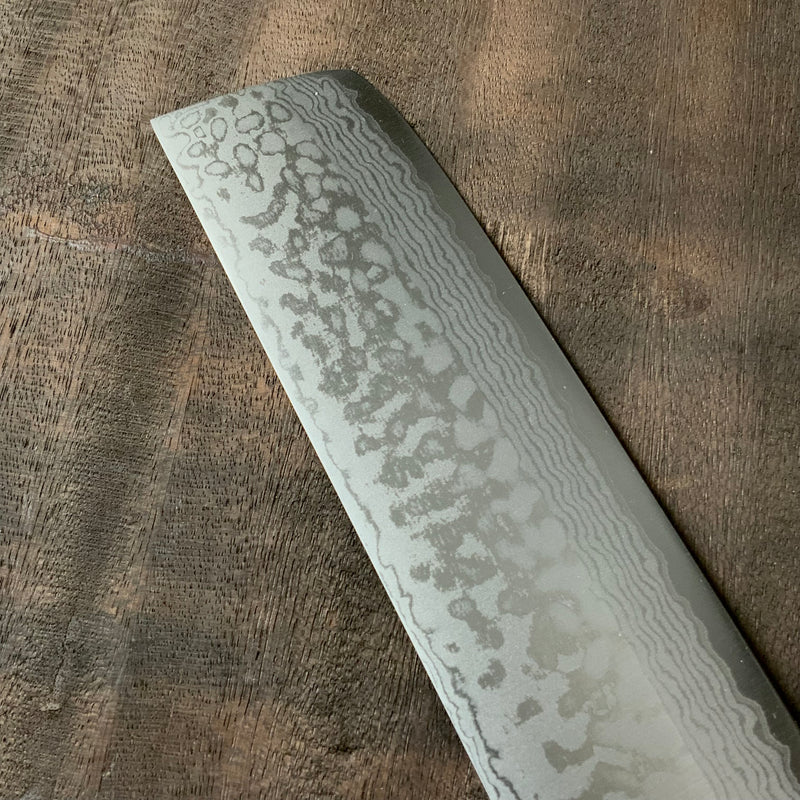 Haku-un Nakiri knife with a 17-layer stainless steel cladding 本鍛造白雲  Ｖ金10号口金付積層菜切包丁 165mm