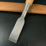 Tasai Special Bench chisel with Japanese white oak   田斎作 追入鑿 白樫柄 角打山型刃 24mm