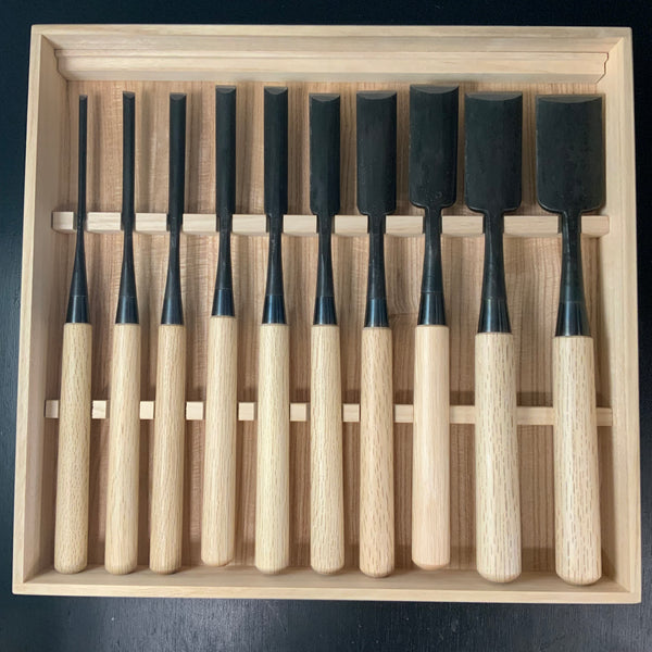 Fujihiro Komaru Type Paring chisels set by Chuutarou Imai 今井忠太郎作 二治弘 甲丸 薄組鑿  Usunomi #4