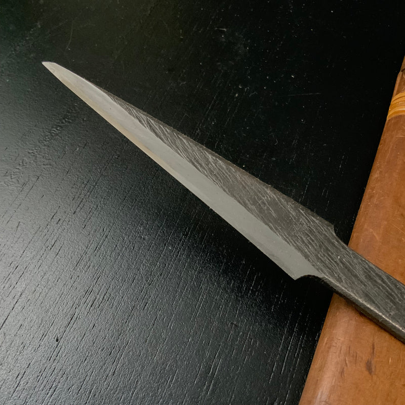 Old stock Kaneharu Kuri Kokatana (Carving knife) with white steel  掘出し物 包春 繰小刀 左 90mm