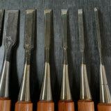 Old stock Kakukou Bench chisels set (Oirenomi) 郭公 追入組鑿  10本組