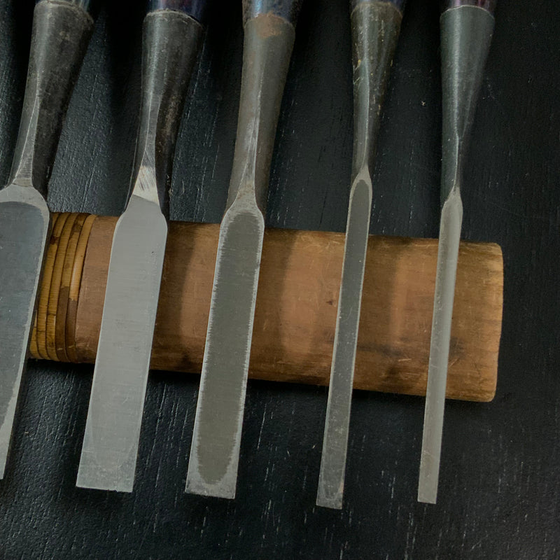 #M173 Mixed Bench chisels set by unknown  バラ鑿合わせ 追入れ組鑿 10本組 作者不明