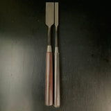 Tasai Mokume Special Paring chisels (Usunomi) with blue steel   田斎作 木目 薄鑿 紫檀柄