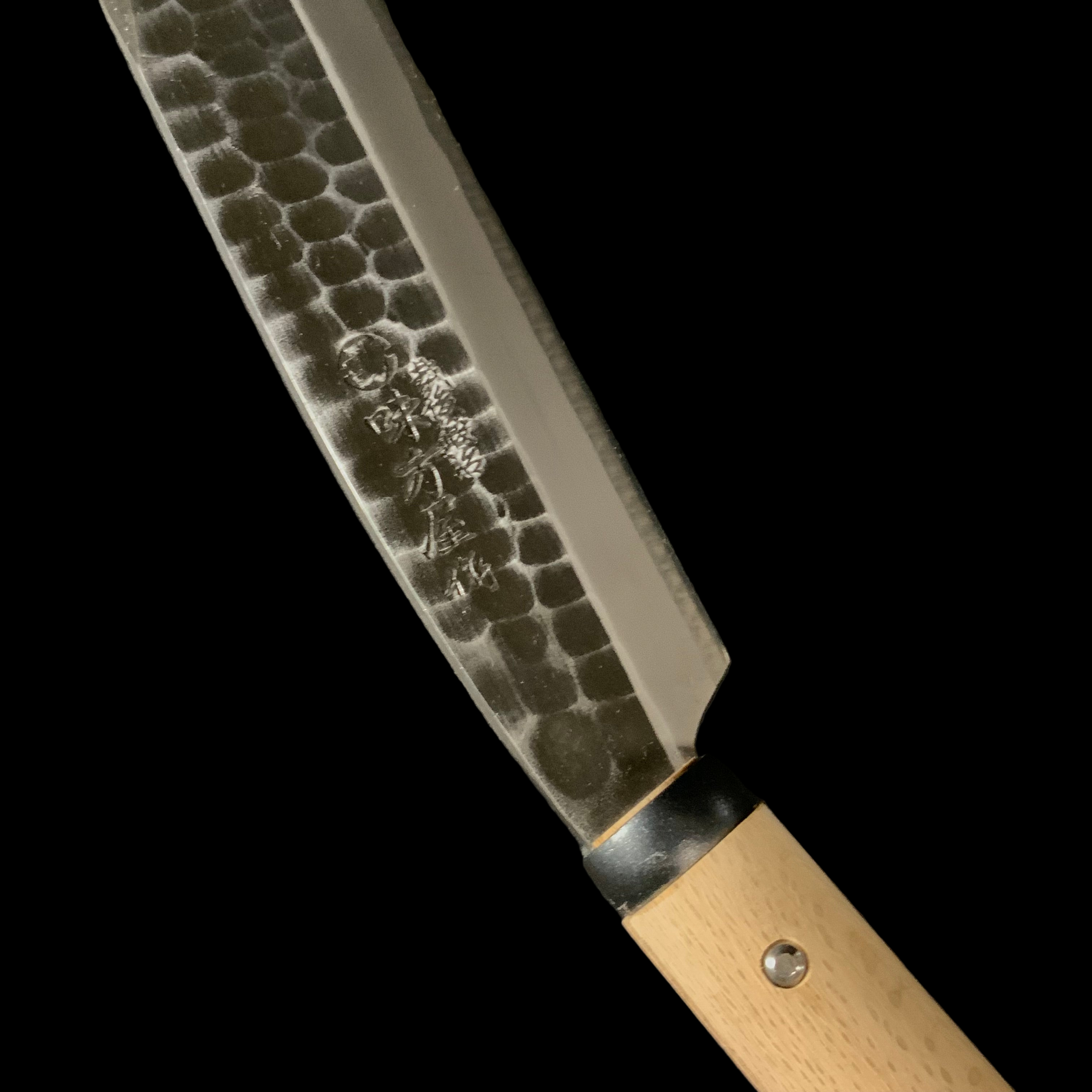Ajikataya Double edged Nata by HinoUra Tsukasa Right hand  味方屋作 鉈 片刃 磨き仕上げ 右 195mm