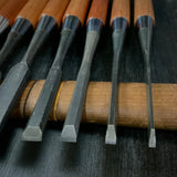 #M161  Mixed set for beginner Bench chisels set by unknown smith バラ鑿合わせ 初心者におすすめ 追入組鑿作者不明