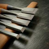 Sukekura Bench chisels set with White steel  5pc  /    助倉 追入組鑿 5本組  白紙鋼 Oirenomi