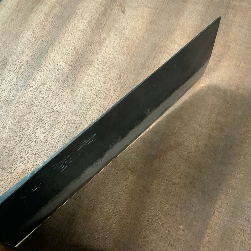 Toufuku Kurouchi Nakiri Hocho  東福作 黒打 菜切包丁(幅広)青紙付 165mm