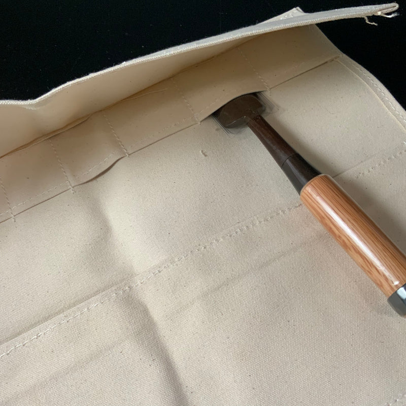 Chisel and Tool Roll Cloth Bag For bench chisels  鑿巻き 追入鑿用 布製 #1 フタ付