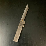 Hammered Pattern by Shigeru Tomida knife-shaped large 富田修作 槌目乱刃 肥後小刀 ナイフ型 大 75mm