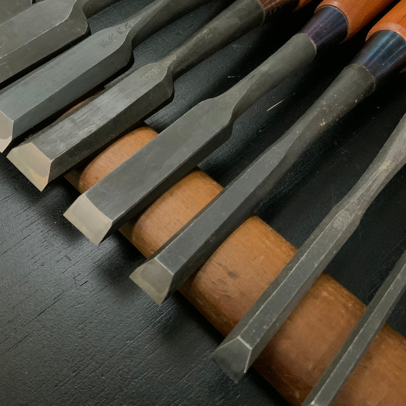 #M175 Mixed Bench chisels set by unknown バラ鑿合わせ 追入れ組鑿 10本組 作者不明