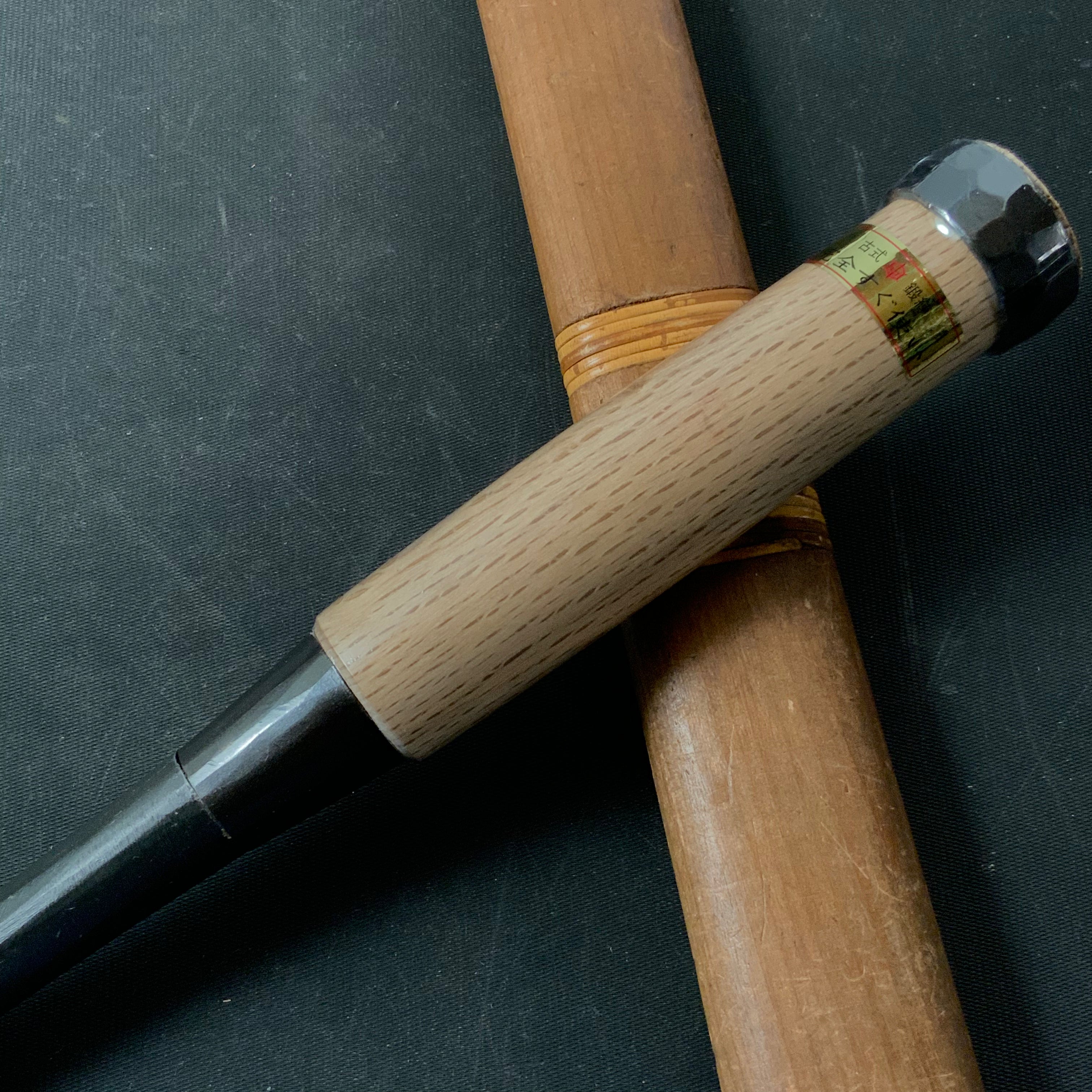 Tasai Timber chisels (Tatakinomi) with blue steel  田斎 黒仕上げ 叩鑿 30mm