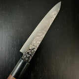 Houei INOX Chef Petit knife  Satoru brown plywood with rounded edges   /  豊榮 INOX 鎚目 茶合板丸柄 ペティ 120mm