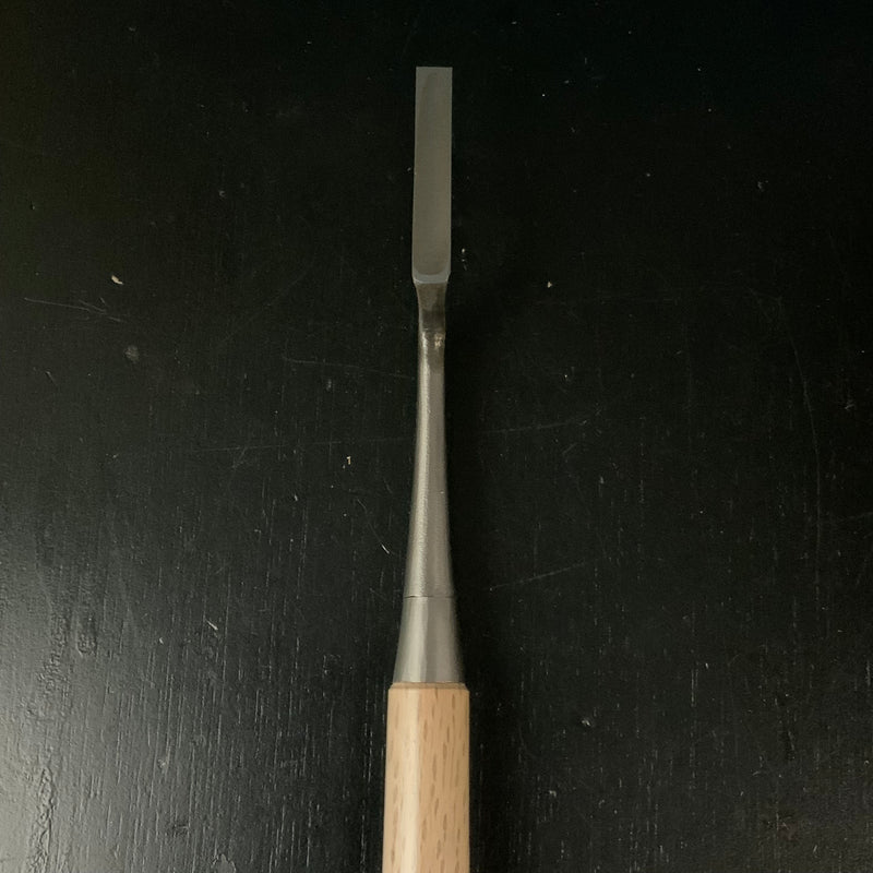 Tasai Special Dovetail Trowel chisel (Kote nomi)  田斎作 鎬鏝鑿 白樫柄  9mm