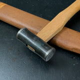 Old stock Suiheiya round Hammers with Hand-filed Blacksmith Finish Made by Masatsura with handle 掘出し物 正行作 水平屋銘 丸玄翁 柄付 ヤスリ黒仕上 100g