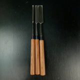 Old stock Yoshimasa Paring chisels Set (Usunomi) with white steel 掘出し物 善正 面取薄鑿 ３本組