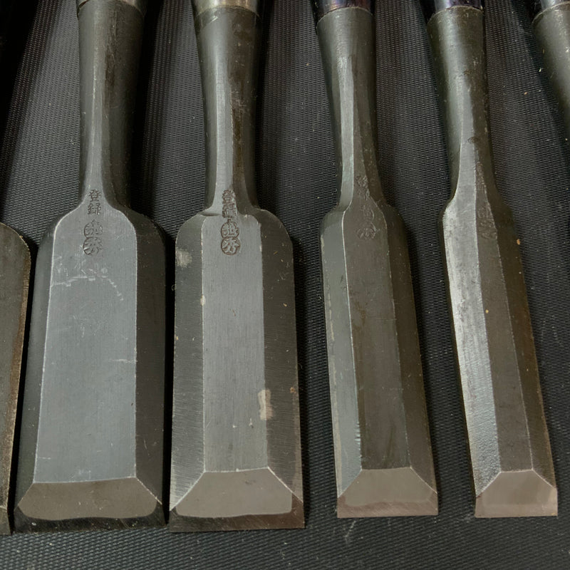 #M142  Mixed set for beginner Bench chisels set by unknown smith バラ鑿合わせ 初心者におすすめ 追入組鑿作者不明
