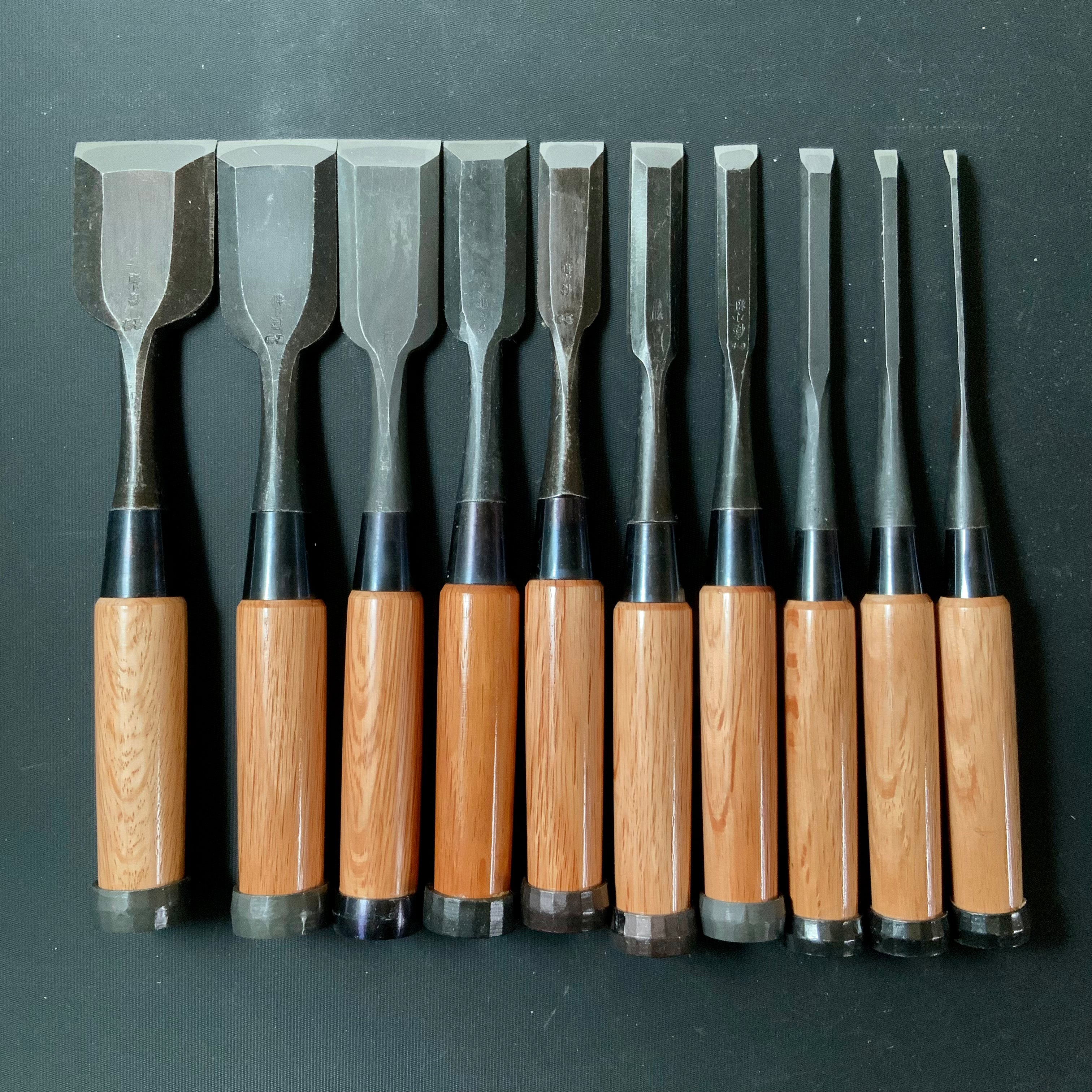 #M151 Mixed set for beginner Bench chisels set by unknown smith バラ鑿合わせ ...