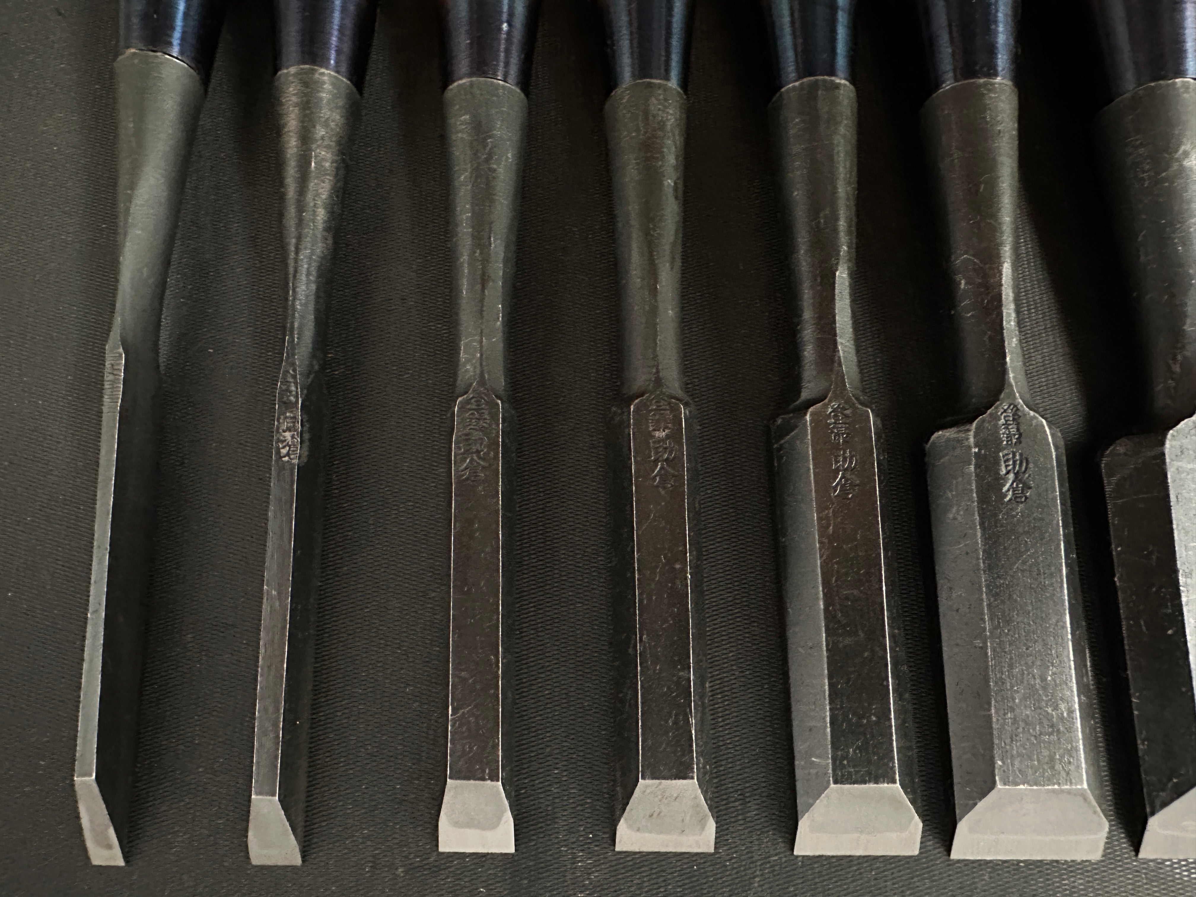 #M139 Sukekura Bench chisels set with White steel *** 助倉 追入組鑿 白紙鋼 Oirenomi