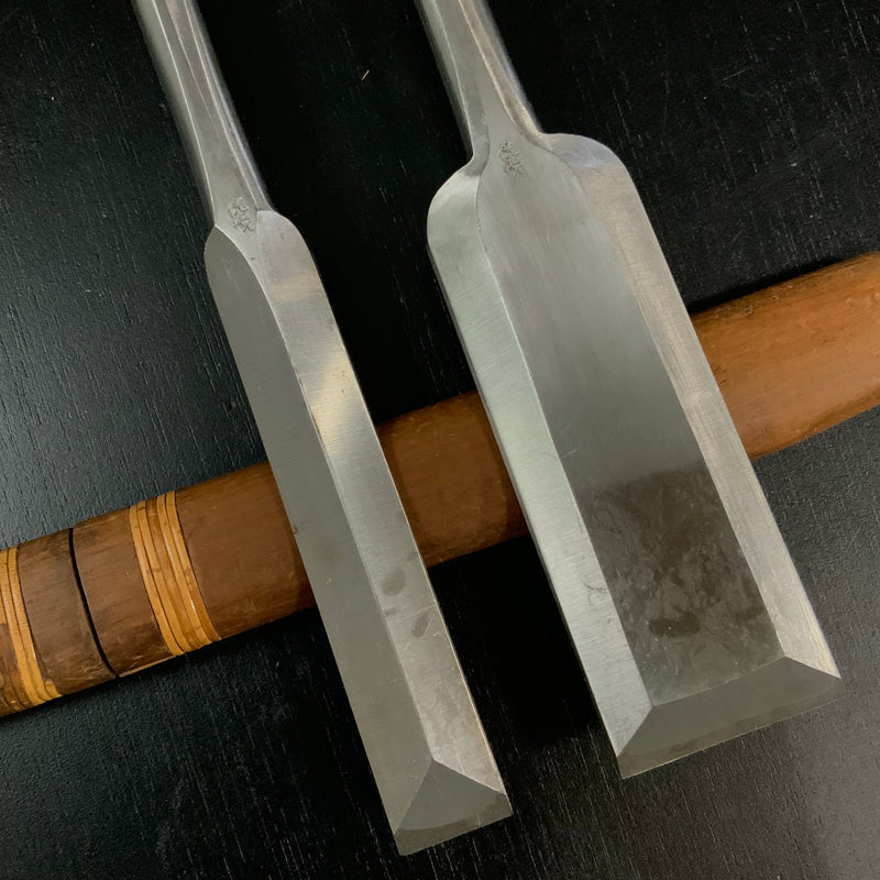 Kouetsu #2 Slick Chisels set by Takeo Nakano Polish Finish中野武雄作 光悦 本突き組鑿 磨き仕上げ 48mm 24mm