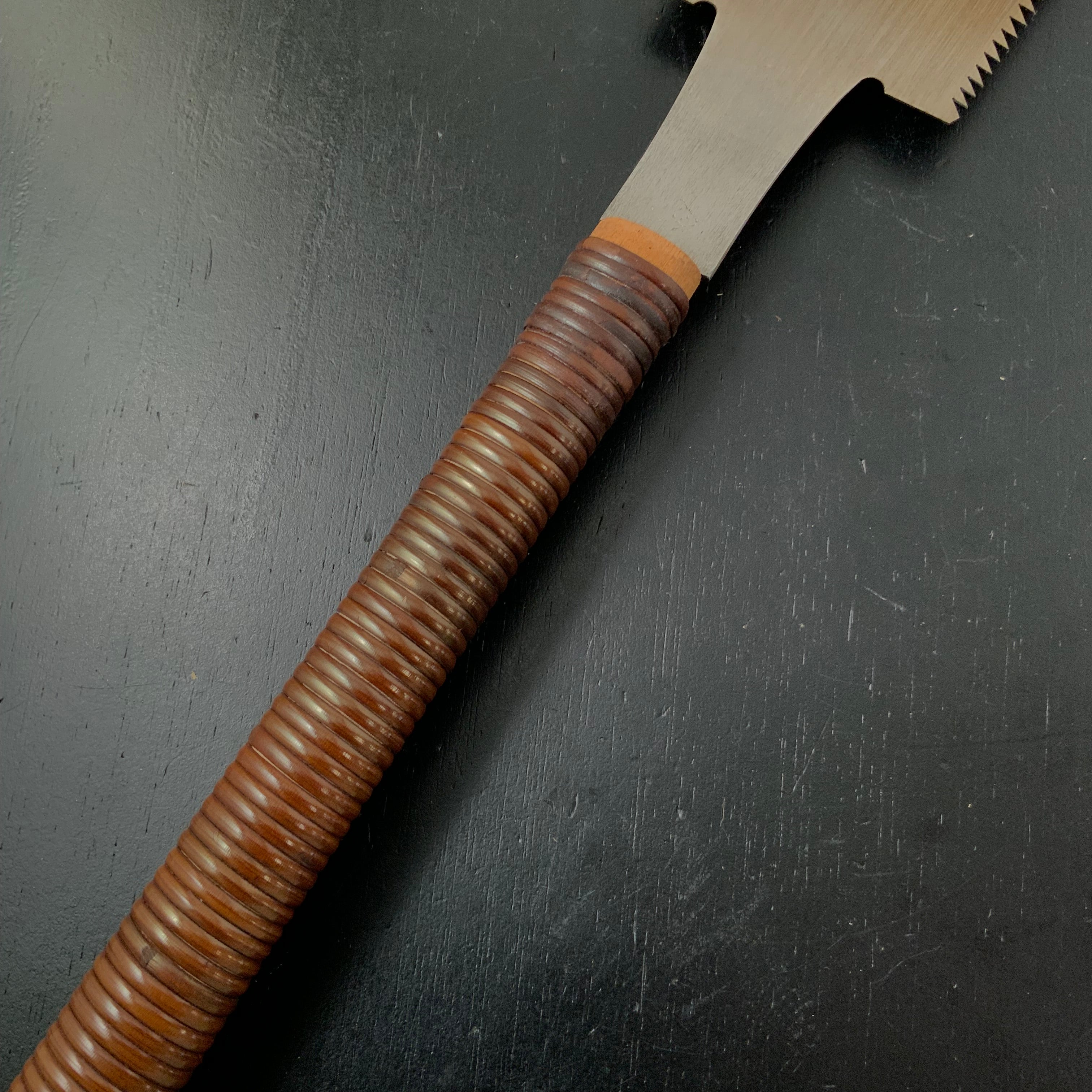 #191 Nagakatsu Double Edge Saw Eddy Type Handles set by Kurashige for hardwood 長勝鋸 渦巻き柄 両刃鋸 広葉材用 270mm