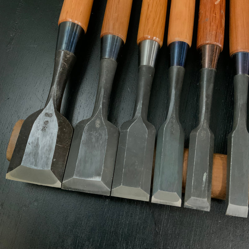 #M175 Mixed Bench chisels set by unknown バラ鑿合わせ 追入れ組鑿 10本組 作者不明