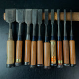 #M183  Mixed set for beginner Bench chisels set by unknown smith バラ鑿合わせ 初心者におすすめ 追入組鑿作者不明