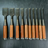 Old stock Kakukou Bench chisels set (Oirenomi) 郭公 追入組鑿  10本組