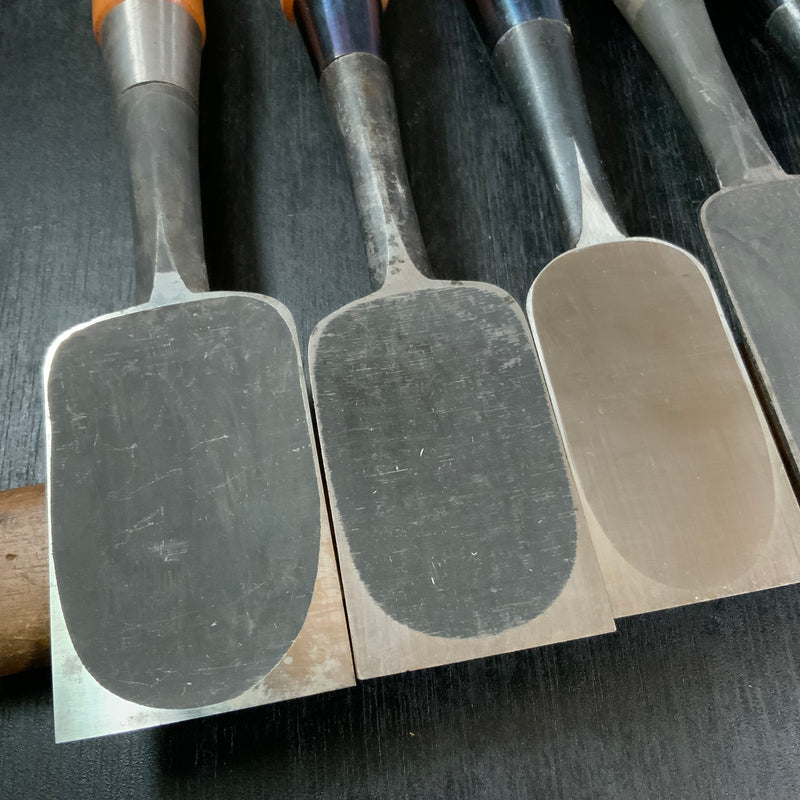 #M164 Mixed Timber chisels set by unknown smith バラ鑿合わせ 叩き組鑿 作者不明