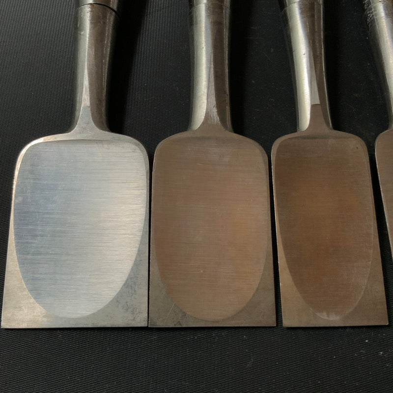 Old stock #6 Sukemaru 4th Wholesaler stamp High-Speed Steel Bench chisels set 掘出し物 四代助丸 問屋銘 ハイス鋼追入組鑿 Oirenomi