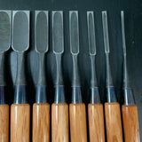 Sukekura Bench chisels set with White steel  10pc  /    助倉 追入組鑿 10本組  白紙鋼 Oirenomi